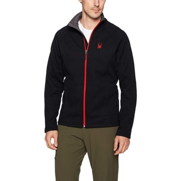 Spyder Men's Steller Full Zip Jacket, Black Size Large